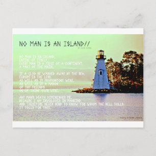 No Man is an Island, by John Dunne Postcard