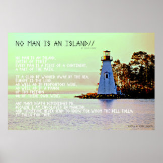 No Man is An Island, by John Dunne Poster