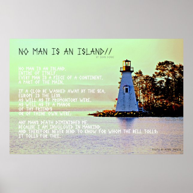 No Man is An Island, by John Dunne Poster (Front)