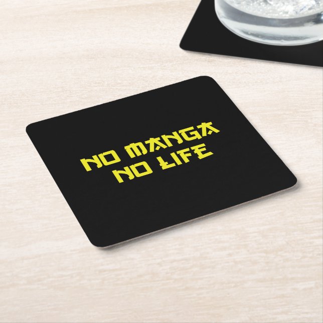 NO MANGA NO LIFE SQUARE PAPER COASTER (Angled)