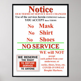 No Mask No Service Poster