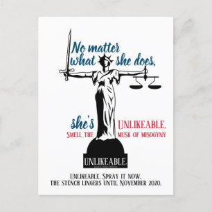 No Matter What She Does She's Unlikeable Political Postcard