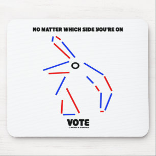 No Matter Which Side On Vote Donkey Elephant Humou Mouse Mat