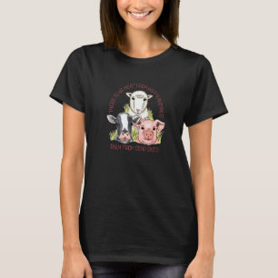 No Meat From Happy Animals Vegetable Plant Funny T-Shirt