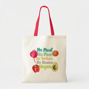 No Meat No Pain Vegan Saying Tote Bag