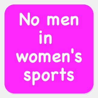 No men in women's sports square sticker