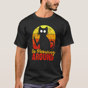 No Meowing Around Horror Cat With Knife Bloody Fun T-Shirt