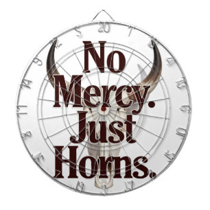 No Mercy Just Horns Longhorn Skull Brutal Bull Dartboard