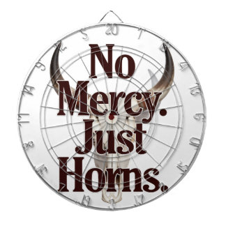 No Mercy Just Horns Longhorn Skull Brutal Bull Dartboard