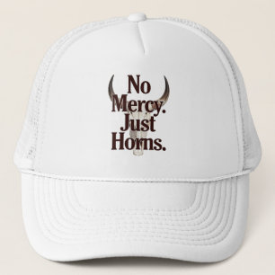 No Mercy Just Horns Longhorn Skull Brutal Bull Trucker Hat