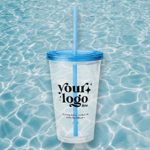 No Minimum Custom Business Logo Bold Modern Acrylic Tumbler