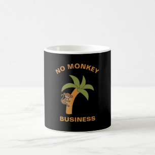 No Monkey Business Funny Zoo Jungle Animal Pun Coffee Mug