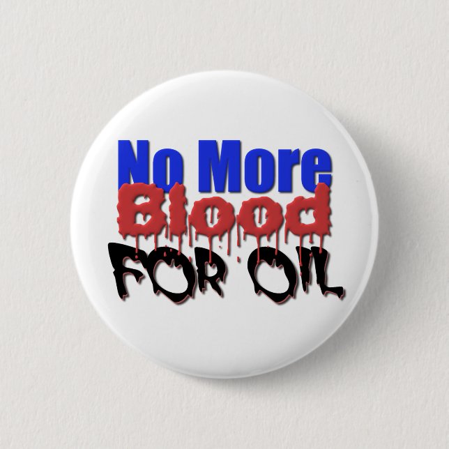 No More Blood 6 Cm Round Badge (Front)
