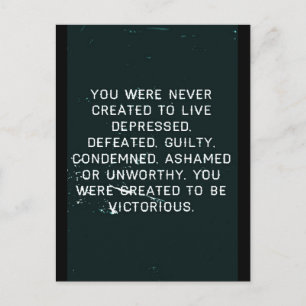 NO MORE DOMESTIC ABUSE YOU WERE CREATED TO BE VICT POSTCARD