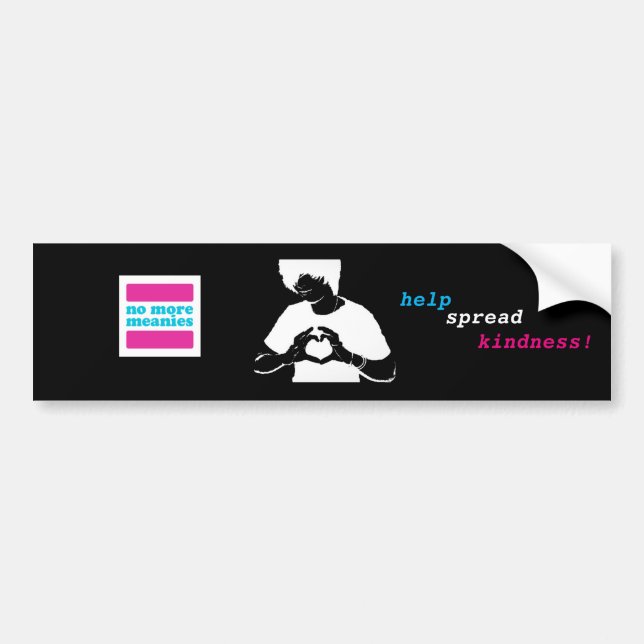 No More Meanies - Trans* Colours Kindness Bumper Sticker (Front)