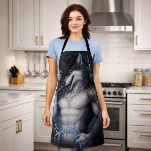 No More Mr Nice Guy Funny Alpha Wolf Meme Brainrot Apron