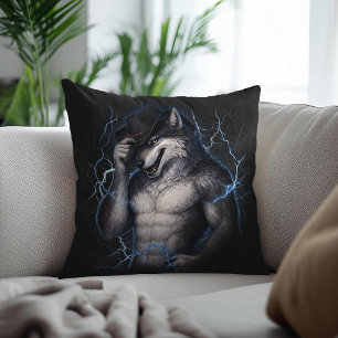No More Mr Nice Guy Funny Alpha Wolf Meme Brainrot Cushion