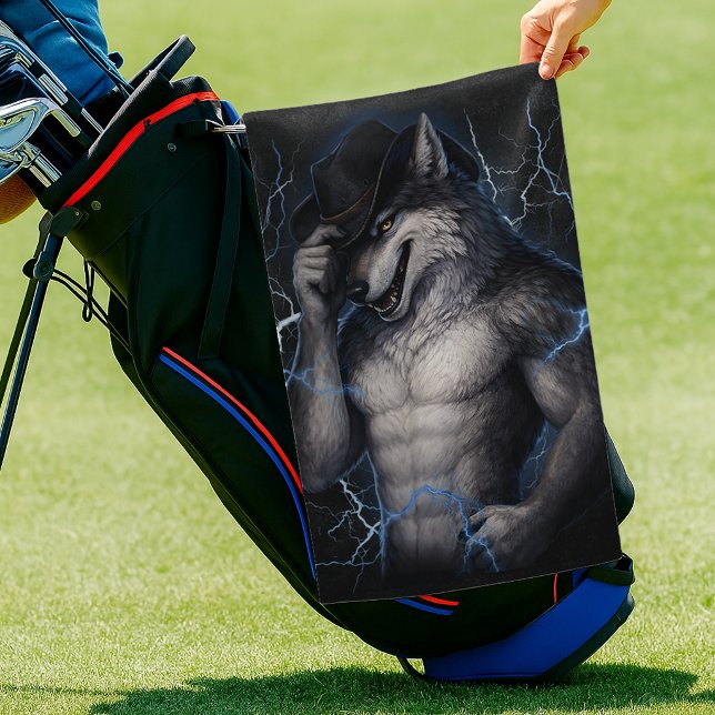 No More Mr Nice Guy Funny Alpha Wolf Meme Brainrot Golf Towel (Creator Uploaded)