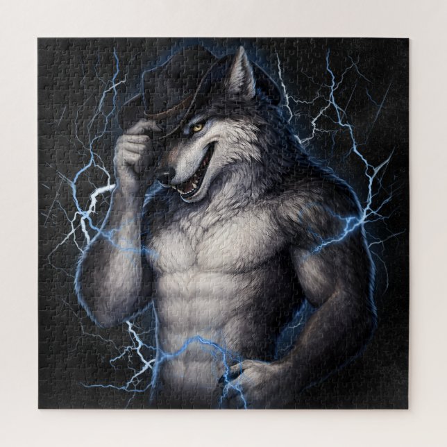 No More Mr Nice Guy Funny Alpha Wolf Meme Brainrot Jigsaw Puzzle (Vertical)