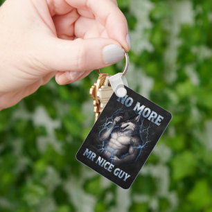 No More Mr Nice Guy Funny Alpha Wolf Meme Brainrot Key Ring