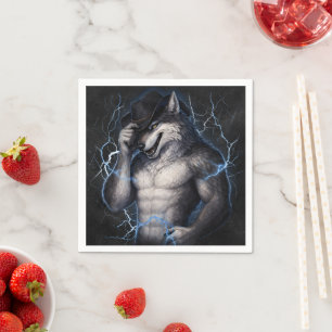 No More Mr Nice Guy Funny Alpha Wolf Meme Brainrot Napkin