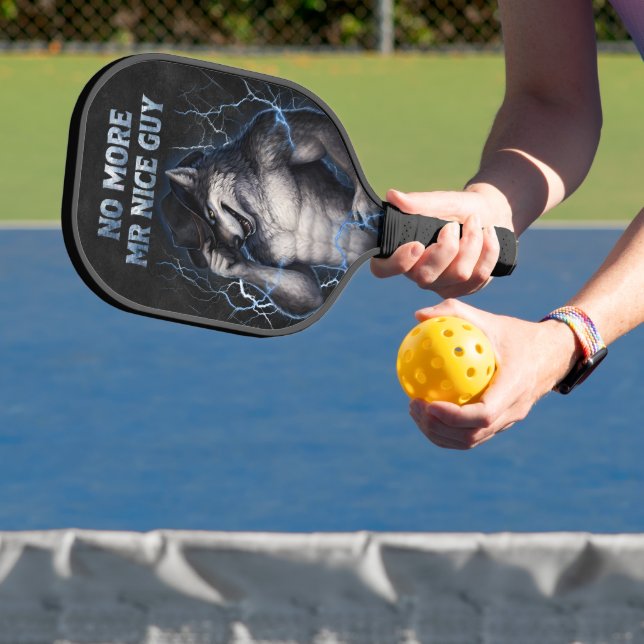No More Mr Nice Guy Funny Alpha Wolf Meme Brainrot Pickleball Paddle (Insitu)