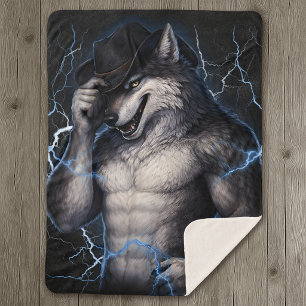 No More Mr Nice Guy Funny Alpha Wolf Meme Brainrot Sherpa Blanket