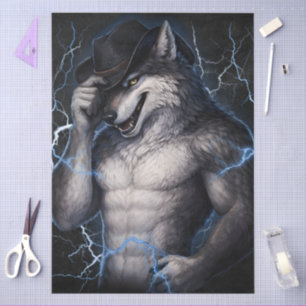 No More Mr Nice Guy Funny Alpha Wolf Meme Brainrot Tissue Paper