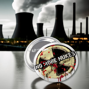 NO MORE NUKES! NO MORE TRAGEDY! 6 CM ROUND BADGE
