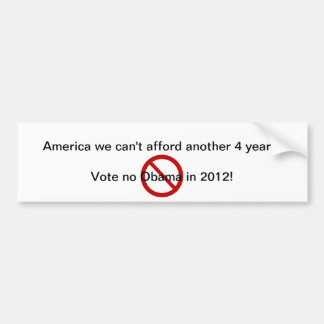 NO MORE OBAMA BUMPER STICKER