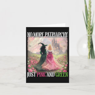 No More Patriarchy Just Pink Green Witch Halloween Card