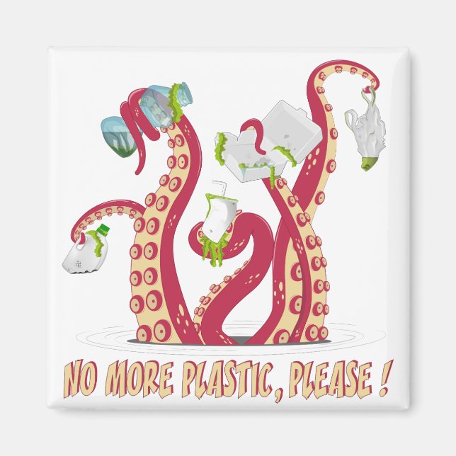 No more plastic,please! magnet (Front)