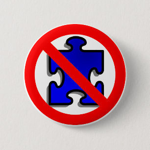 No More Puzzle Pieces for Autism. 6 Cm Round Badge