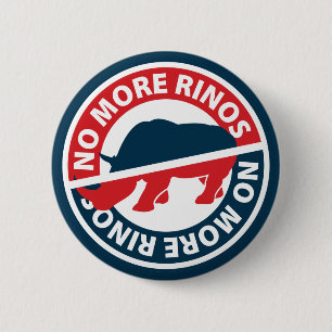 No More RINOS 6 Cm Round Badge