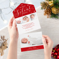 No More Silent Nights 4 Photos Birth Announcement