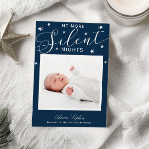 No More Silent Nights Christmas Birth Announcement