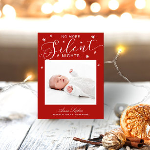 No More Silent Nights Christmas Birth Announcement