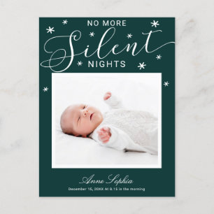 No More Silent Nights Christmas Birth Announcement