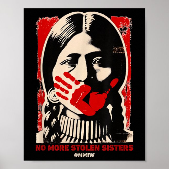 No-more Stolen Sister Red Hand Mmiw Awareness Amer Poster (Front)