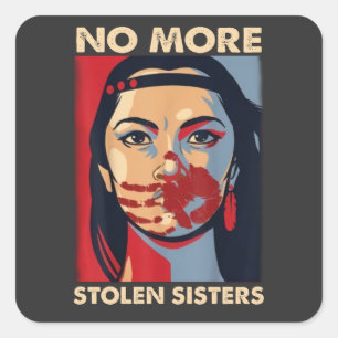 no more stolen sisters native american square sticker