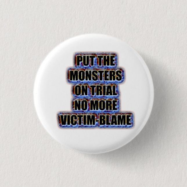 No more victim-blame 3 cm round badge (Front)