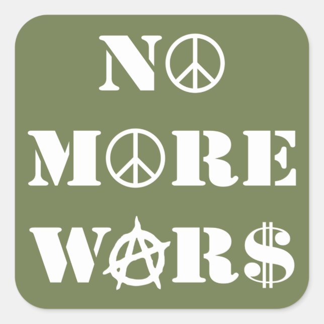 No More Wars Square Sticker (Front)