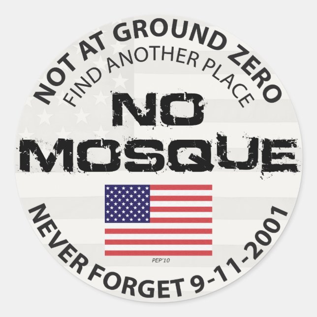 No Mosque At Ground Zero Classic Round Sticker (Front)