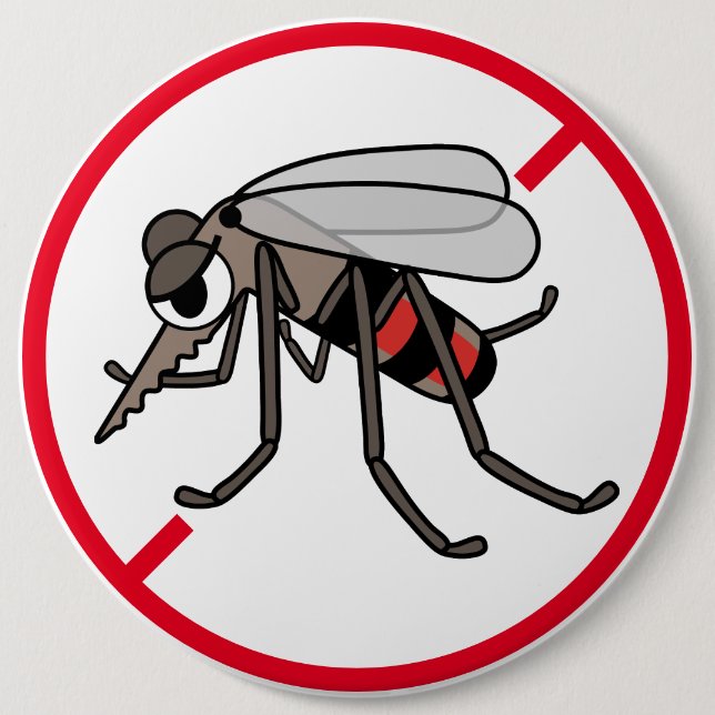 NO MOSQUITO ALLOW !! 6 CM ROUND BADGE (Front)