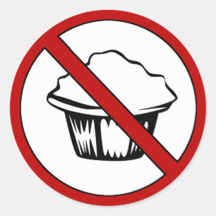 NO Muffin Tops! Funny Fat Joke Classic Round Sticker