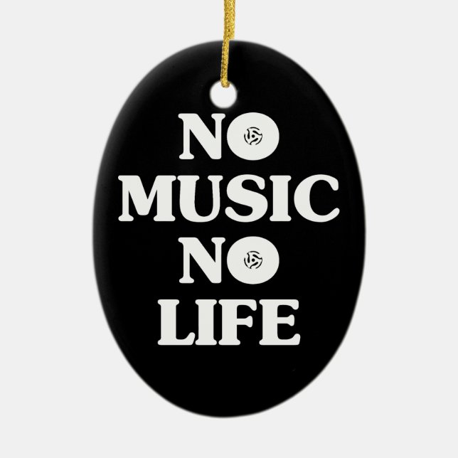 NO MUSIC NO LIFE CERAMIC TREE DECORATION (Front)
