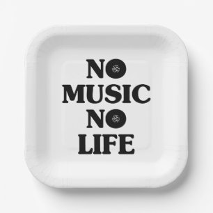 NO MUSIC NO LIFE PAPER PLATE