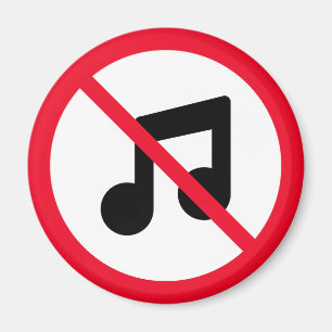 No Music Red Circle Sign Magnet