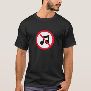 No Music Sign   Basic Dark T-Shirt