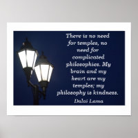 No need for temples - Dalai Lama quote - art print